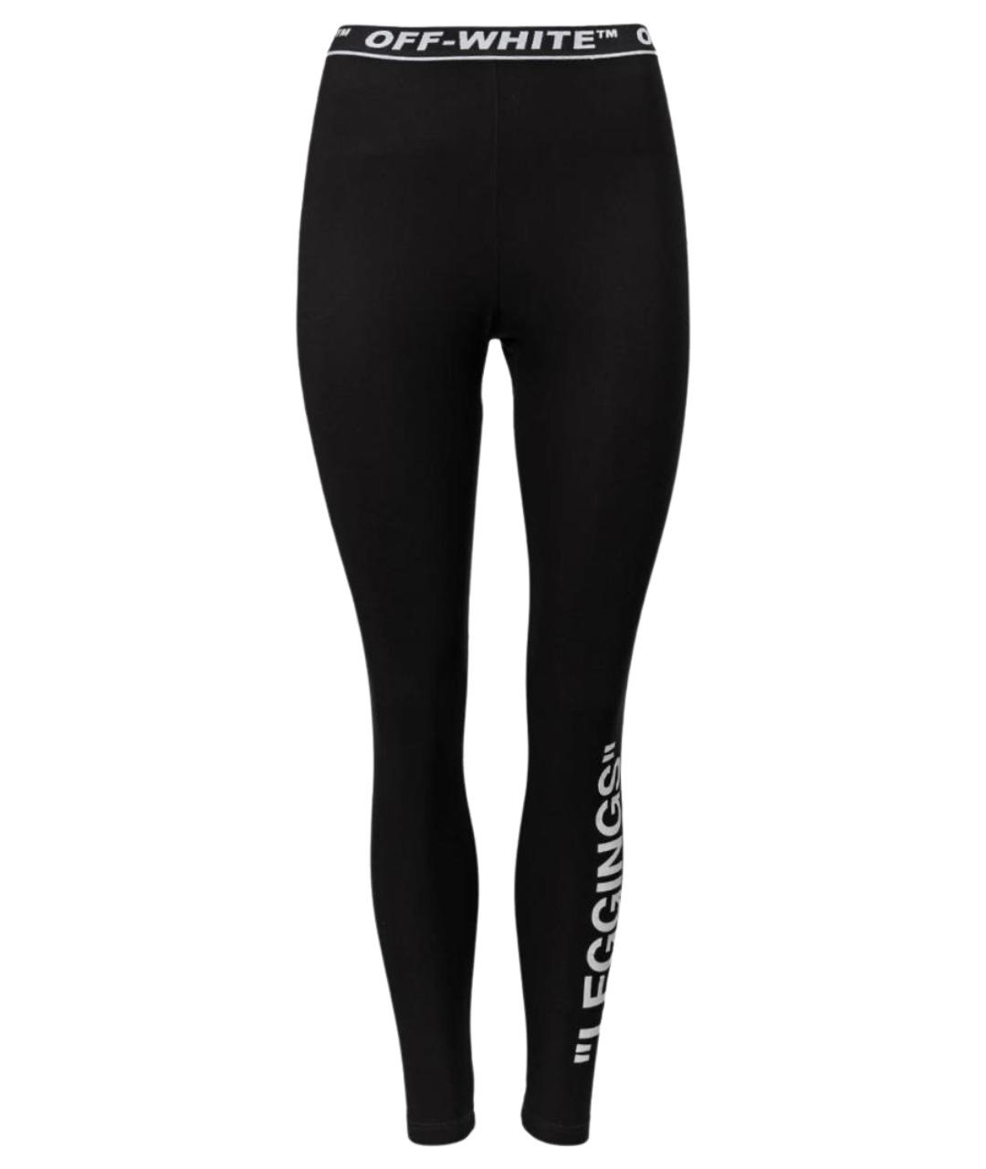 OFF-WHITE Черные полиэстеровые прямые брюки, фото 1