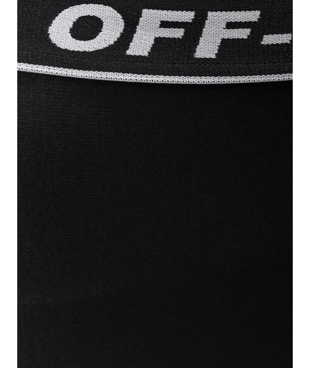 OFF-WHITE Черные полиэстеровые прямые брюки, фото 3