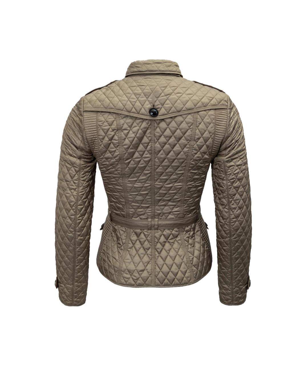 BURBERRY Бежевая полиэстеровая куртка, фото 2