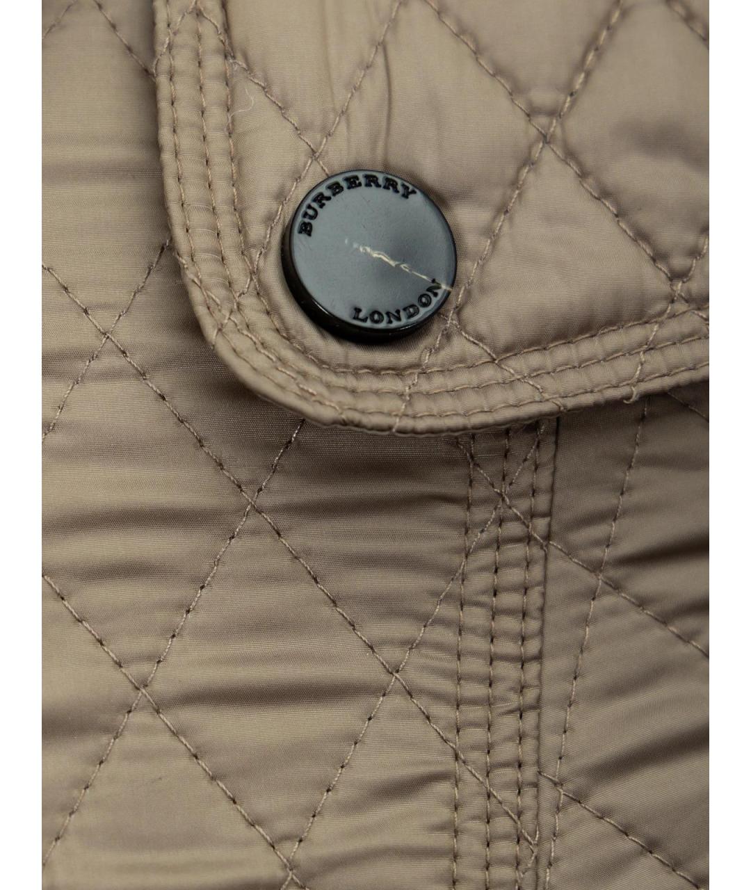 BURBERRY Бежевая полиэстеровая куртка, фото 3