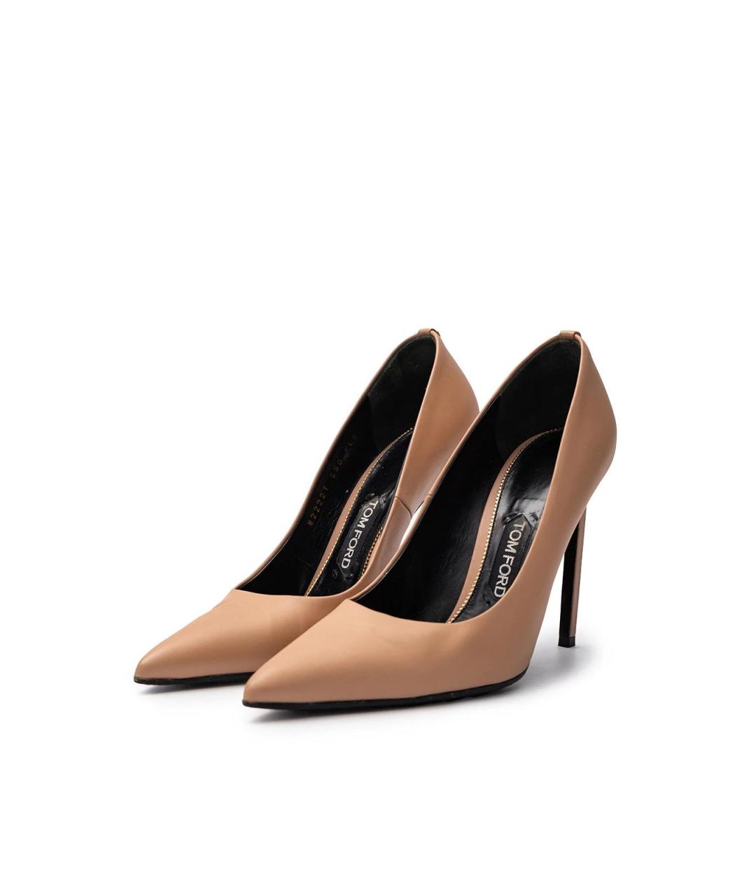 TOM FORD Бежевые кожаные туфли, фото 2