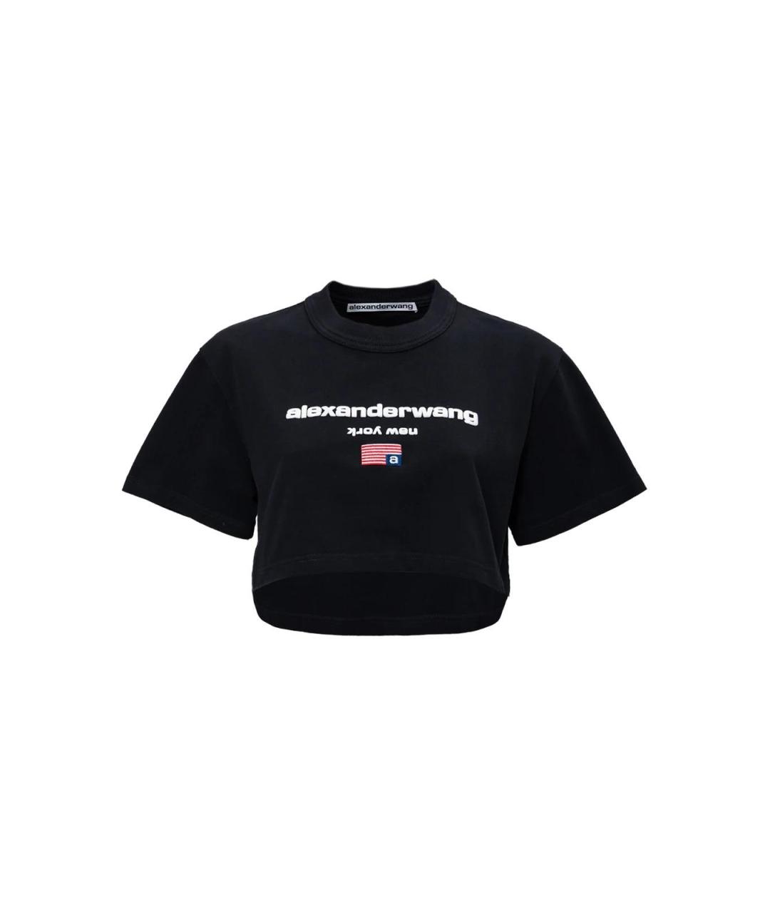 ALEXANDER WANG Черная хлопковая футболка, фото 1