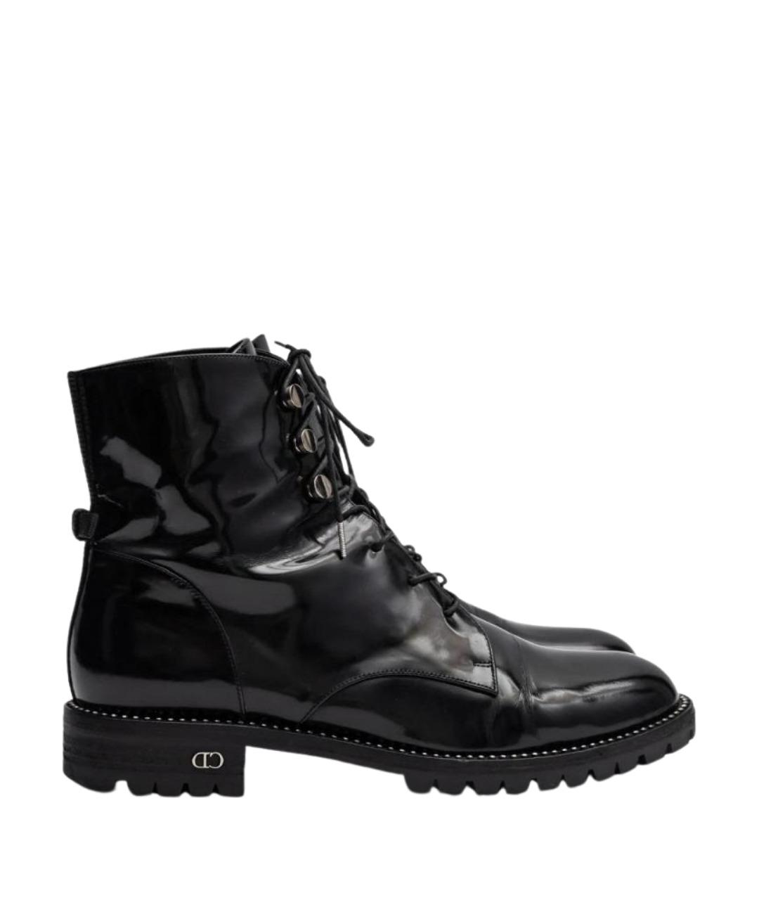 CHRISTIAN DIOR Черные ботинки из лакированной кожи, фото 1