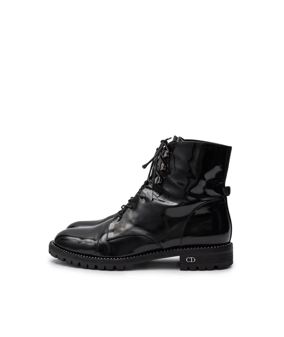 CHRISTIAN DIOR Черные ботинки из лакированной кожи, фото 5