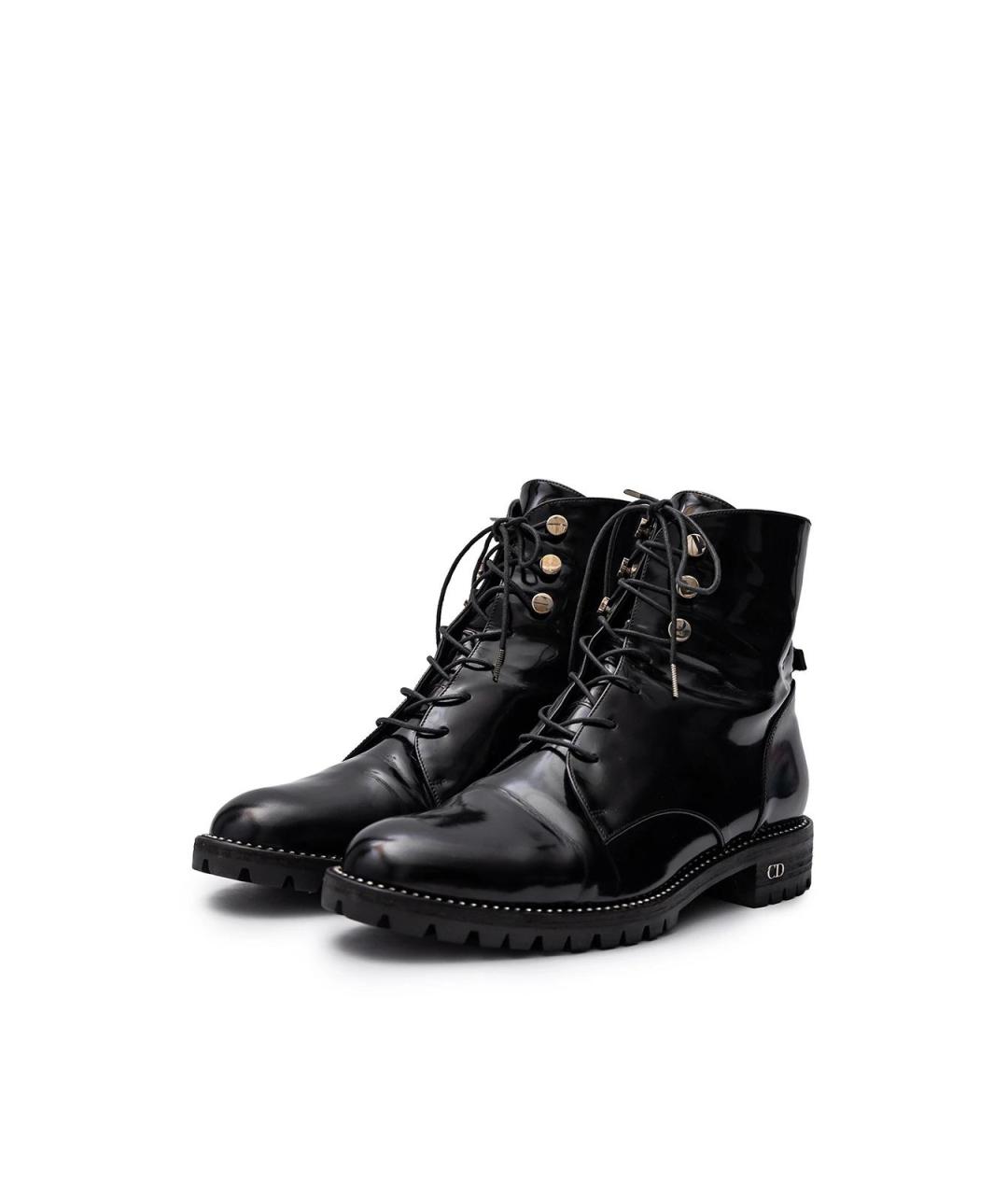 CHRISTIAN DIOR Черные ботинки из лакированной кожи, фото 2