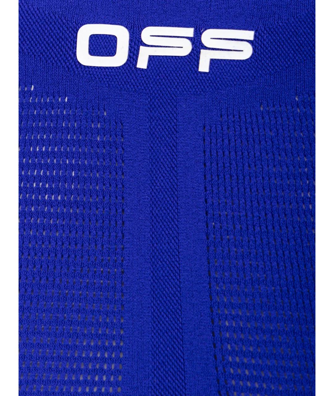 OFF-WHITE Синяя полиэстеровая футболка, фото 3
