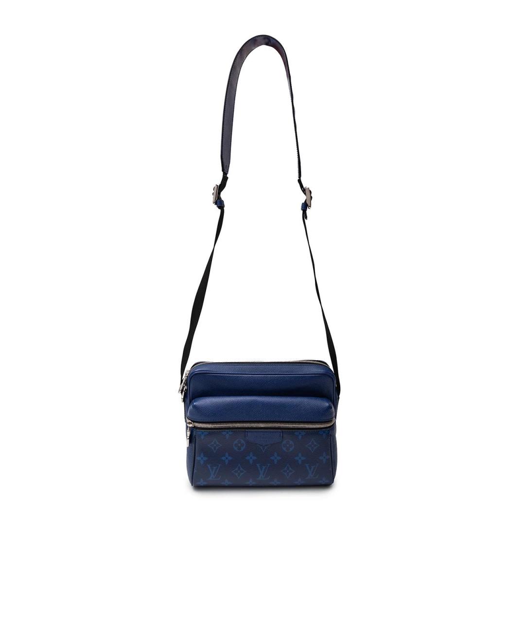 LOUIS VUITTON Синяя кожаная сумка тоут, фото 4