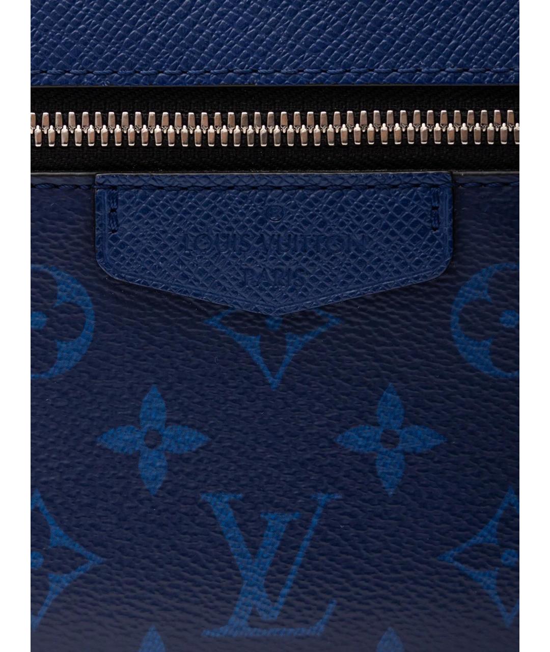 LOUIS VUITTON Синяя кожаная сумка тоут, фото 5