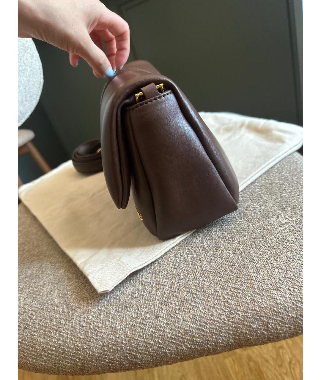 JACQUEMUS Коричневая кожаная сумка через плечо, фото 4