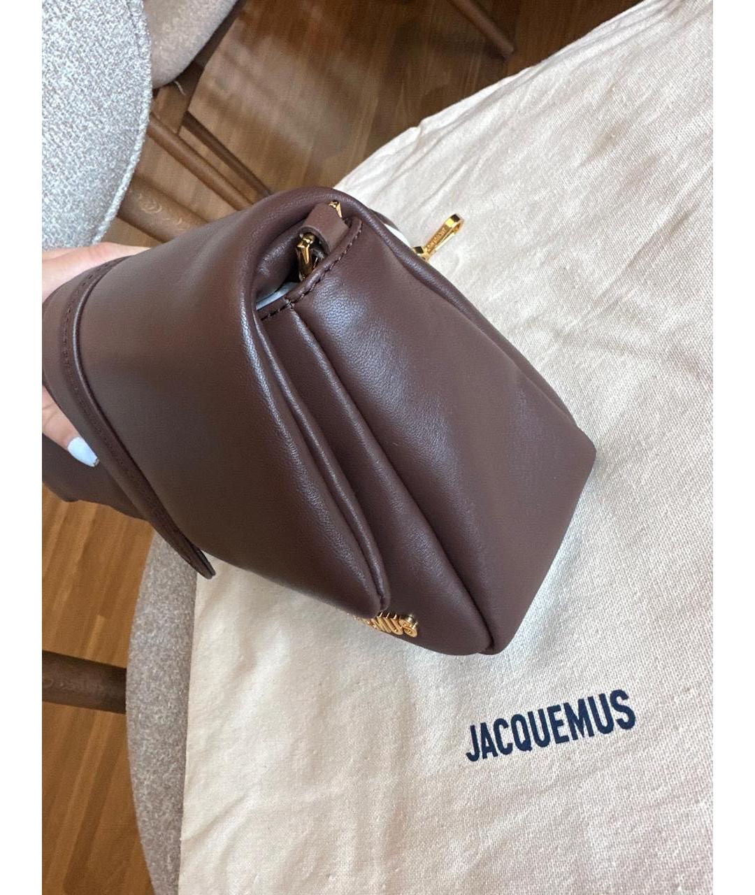 JACQUEMUS Коричневая кожаная сумка через плечо, фото 2