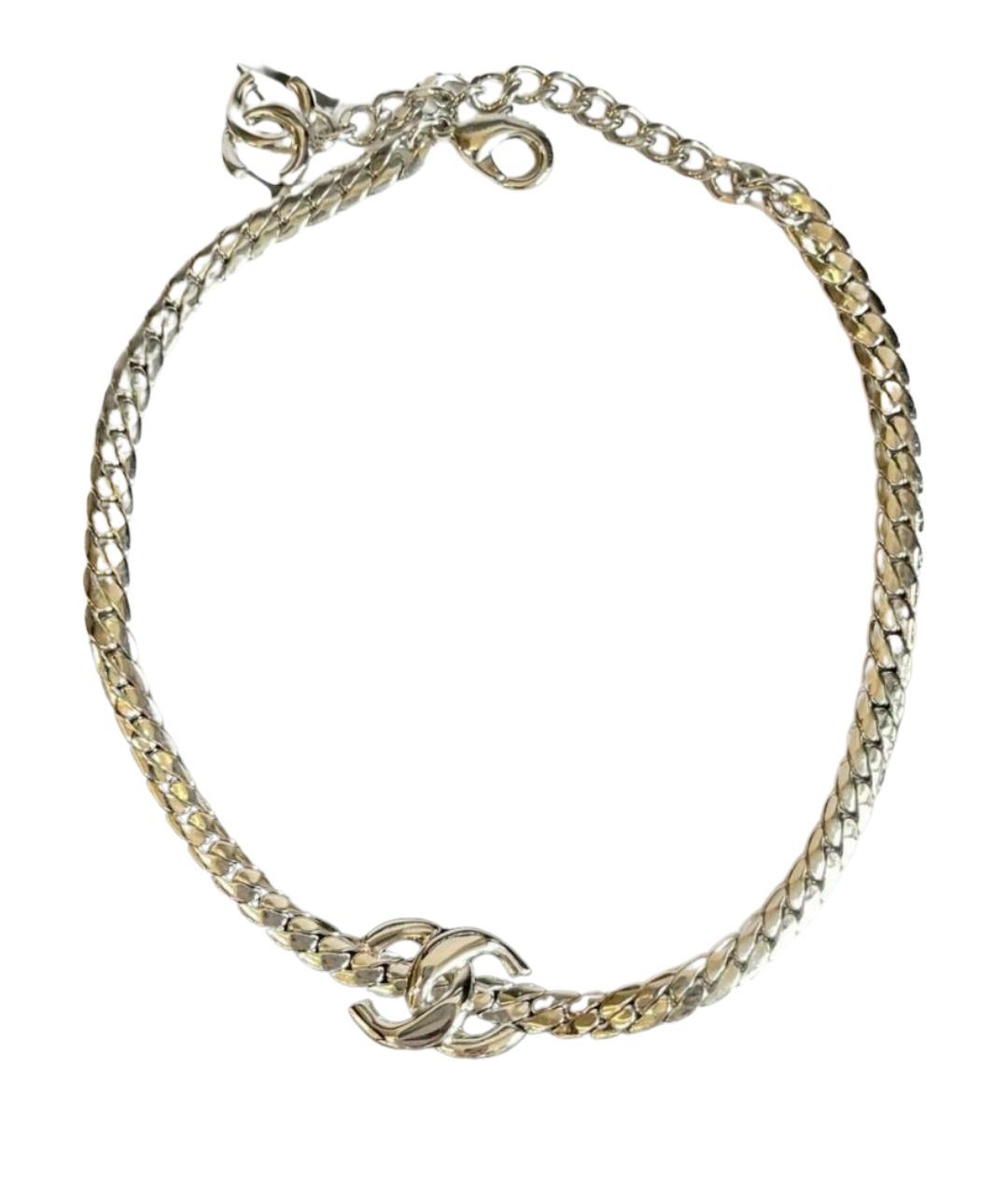 CHANEL Серебряное металлическое колье, фото 1