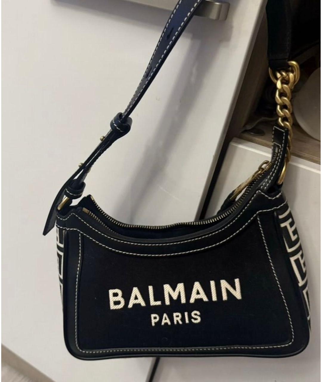BALMAIN Черная тканевая сумка через плечо, фото 2
