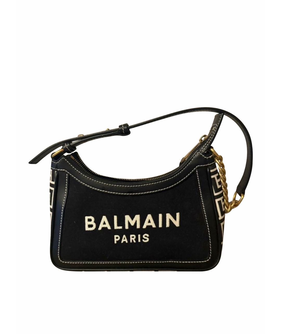 BALMAIN Черная тканевая сумка через плечо, фото 1
