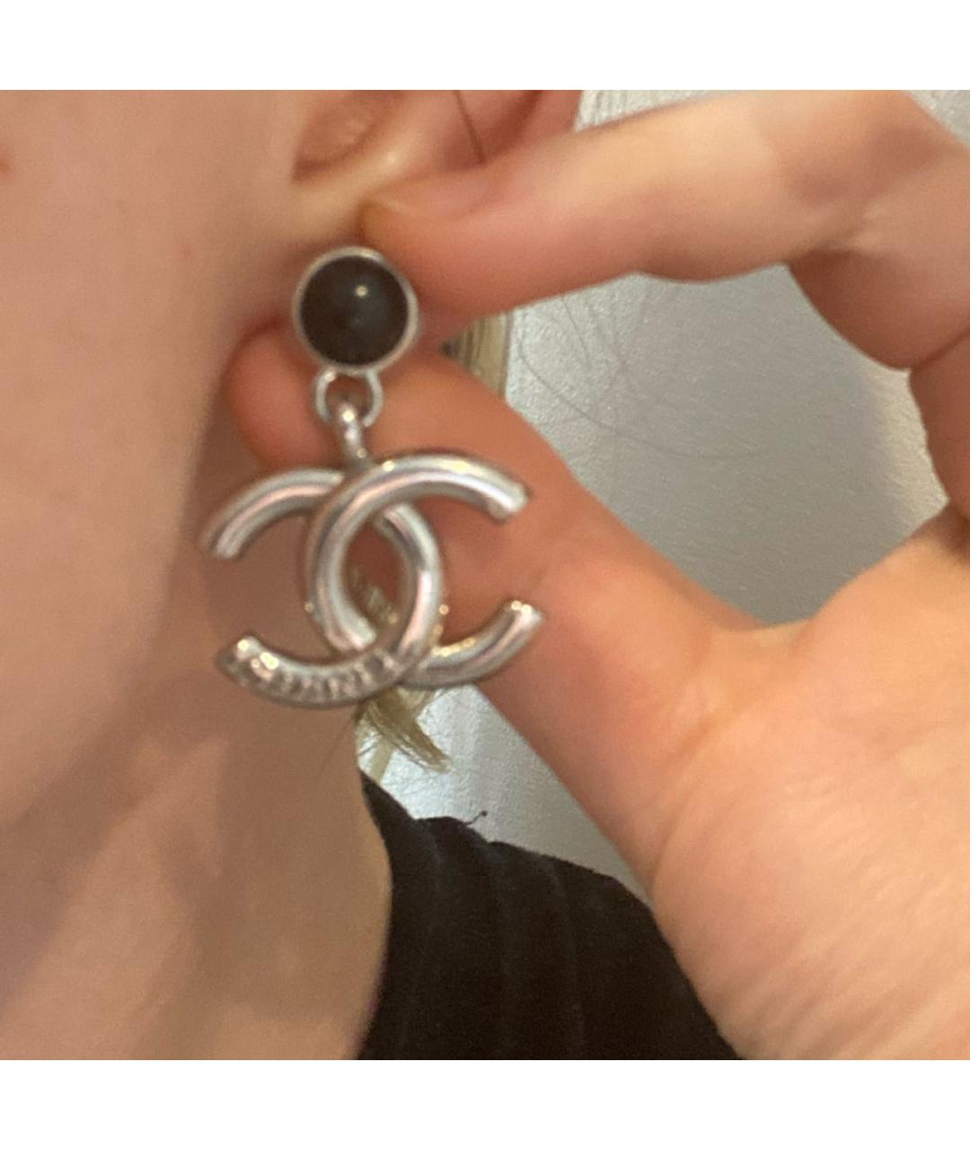 CHANEL Серебряные металлические серьги, фото 3