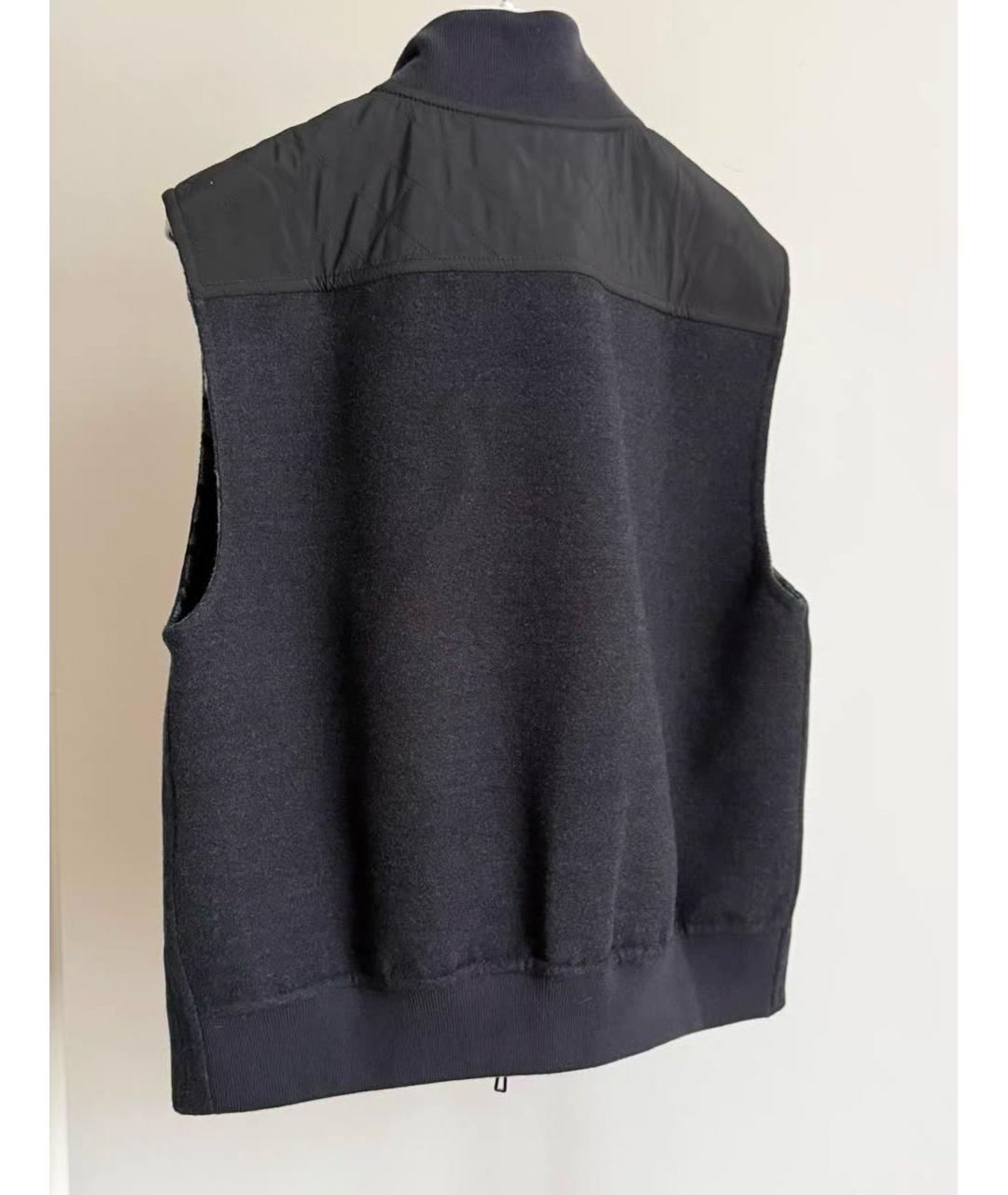 HERMES Антрацитовый шерстяной жилет, фото 2