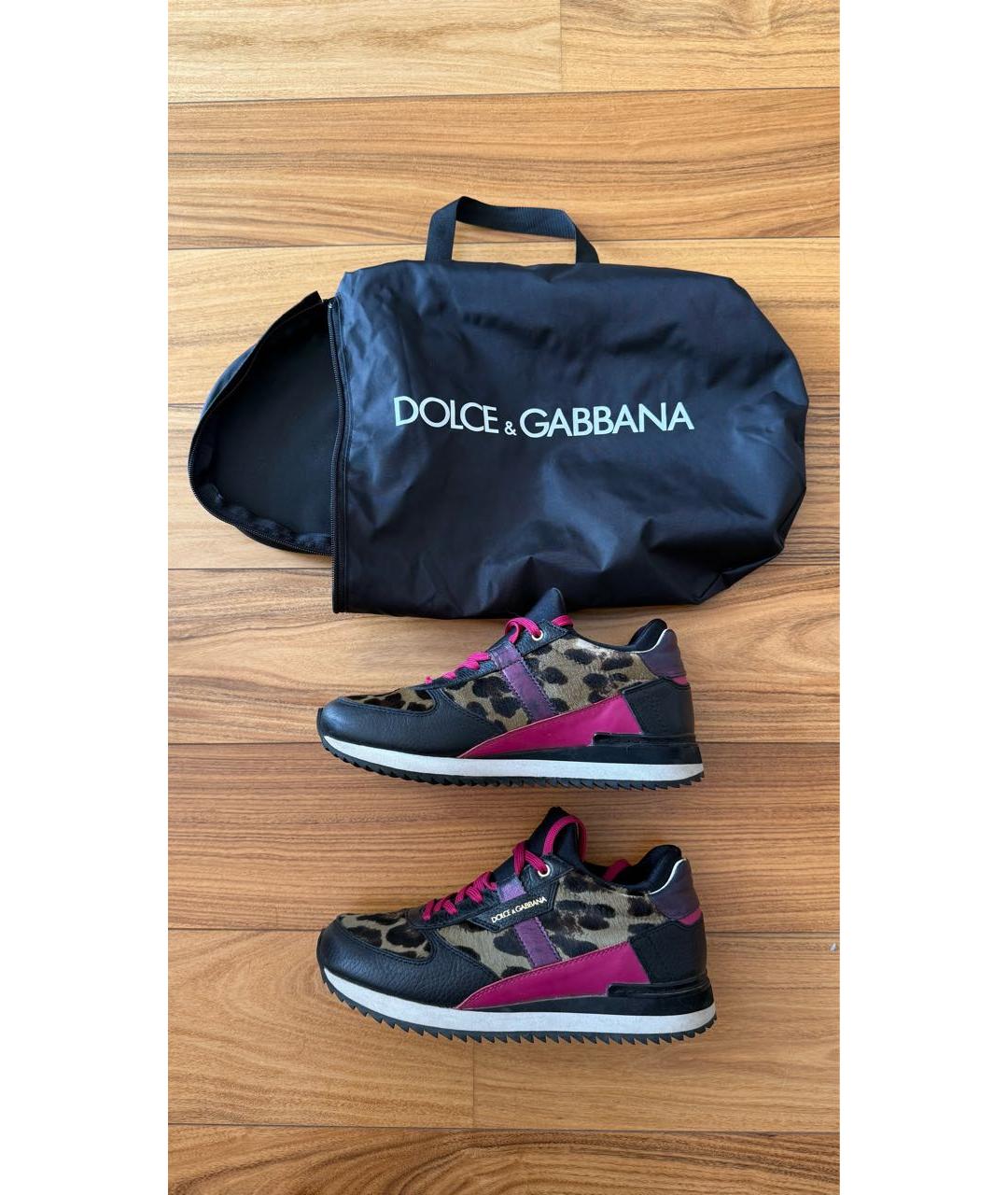 DOLCE&GABBANA Мульти кожаные кроссовки, фото 6