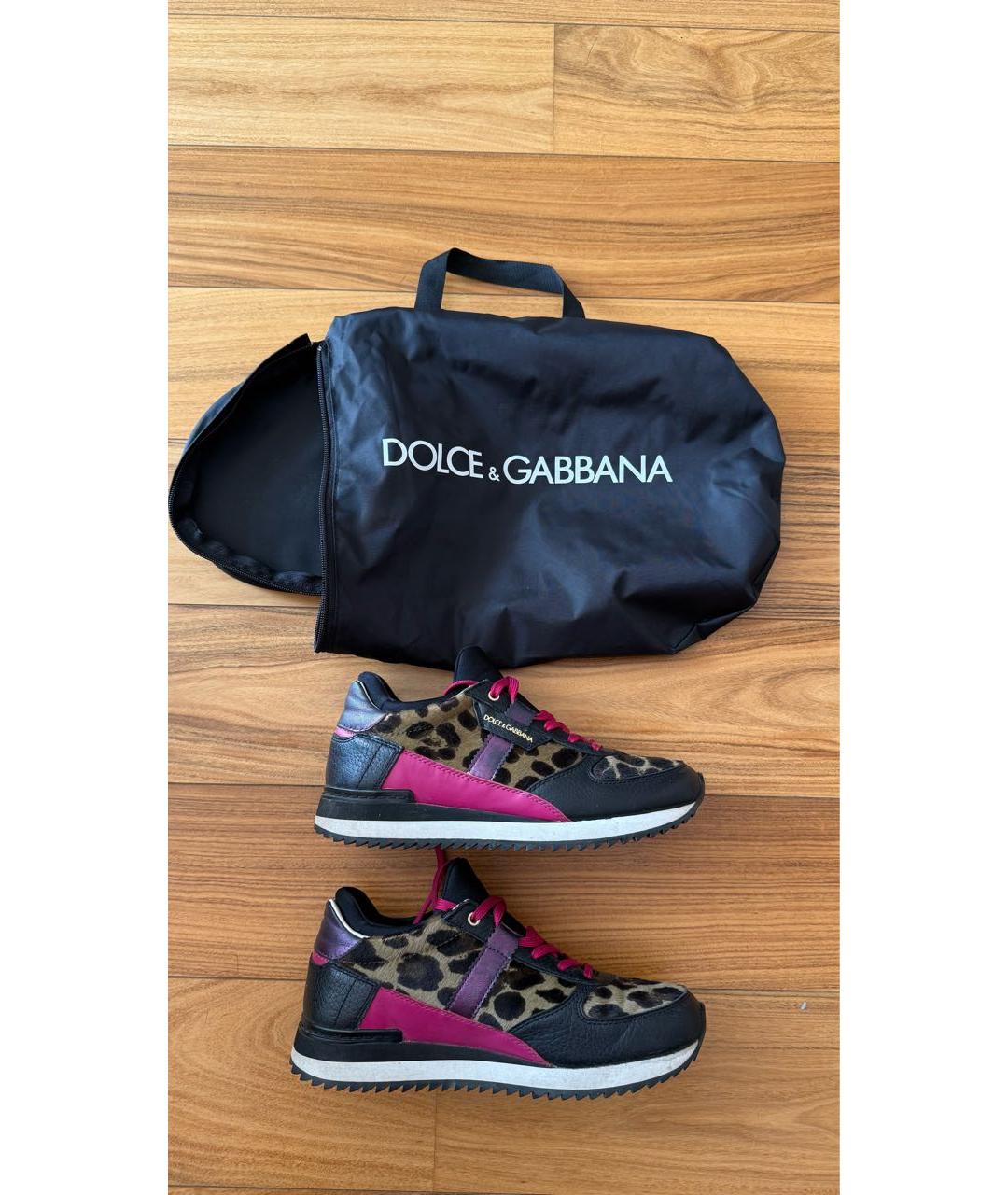 DOLCE&GABBANA Мульти кожаные кроссовки, фото 7