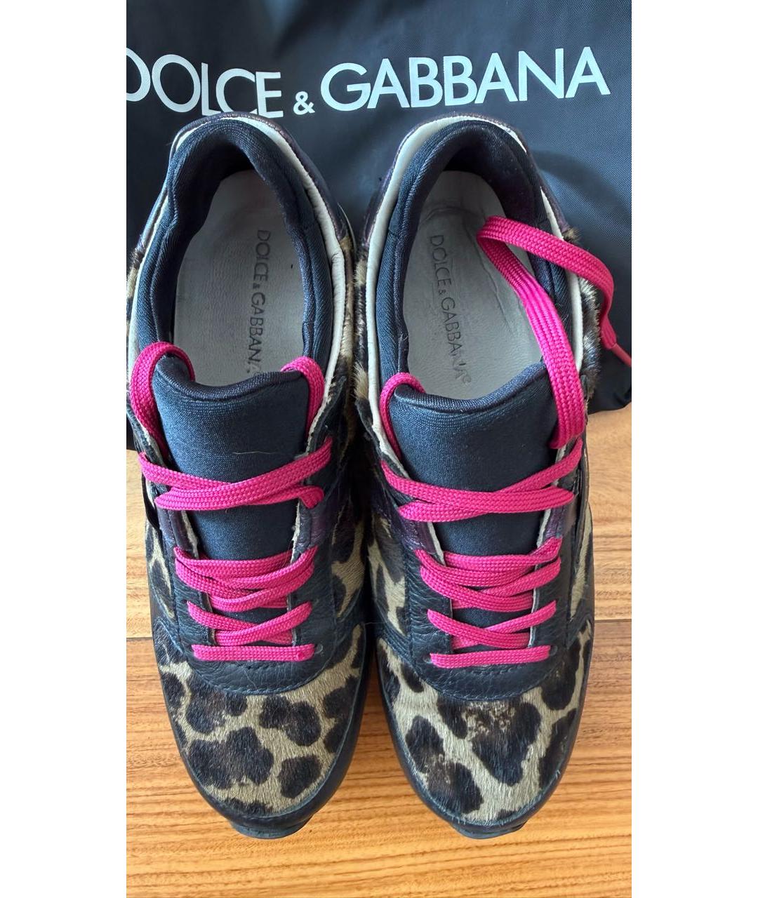 DOLCE&GABBANA Мульти кожаные кроссовки, фото 3