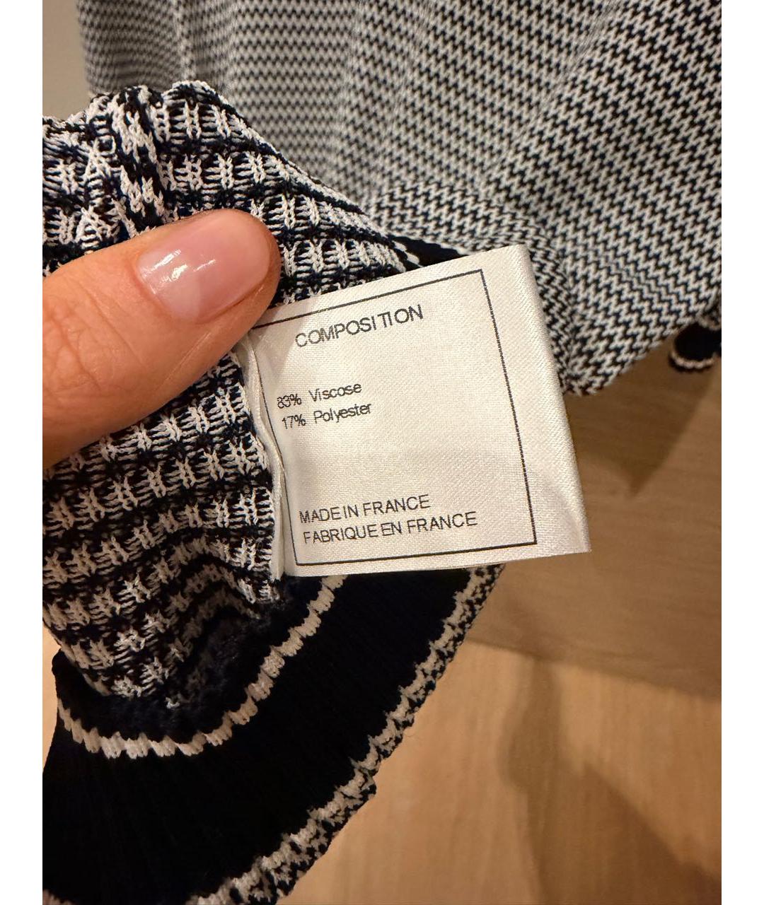 CHANEL Темно-синяя вискозная футболка, фото 4
