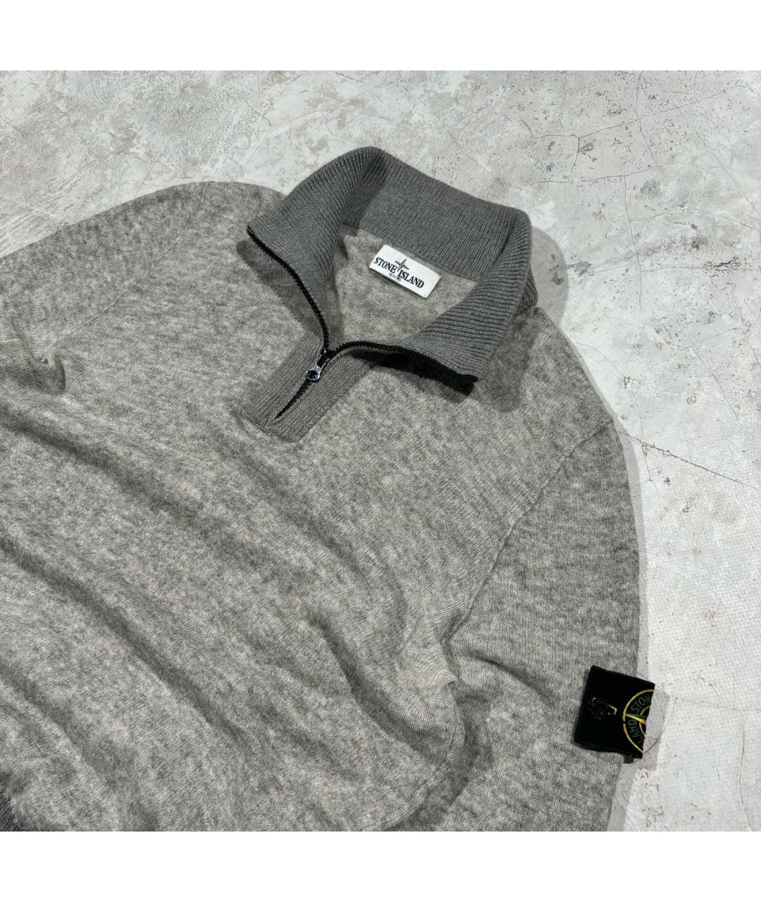 STONE ISLAND Серый шерстяной джемпер / свитер, фото 2
