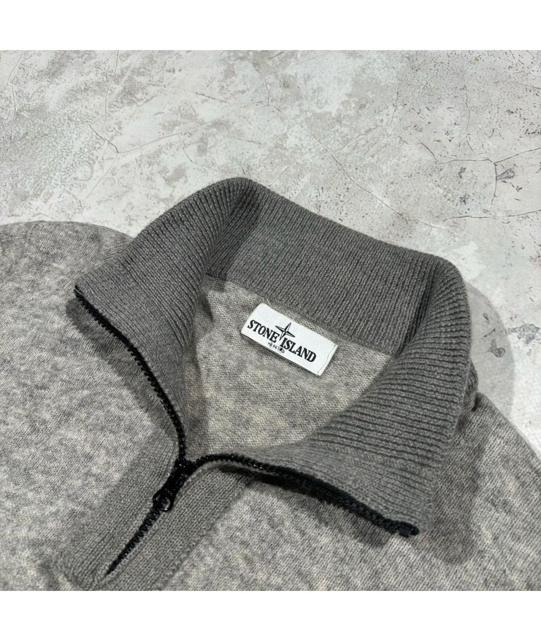 STONE ISLAND Серый шерстяной джемпер / свитер, фото 3