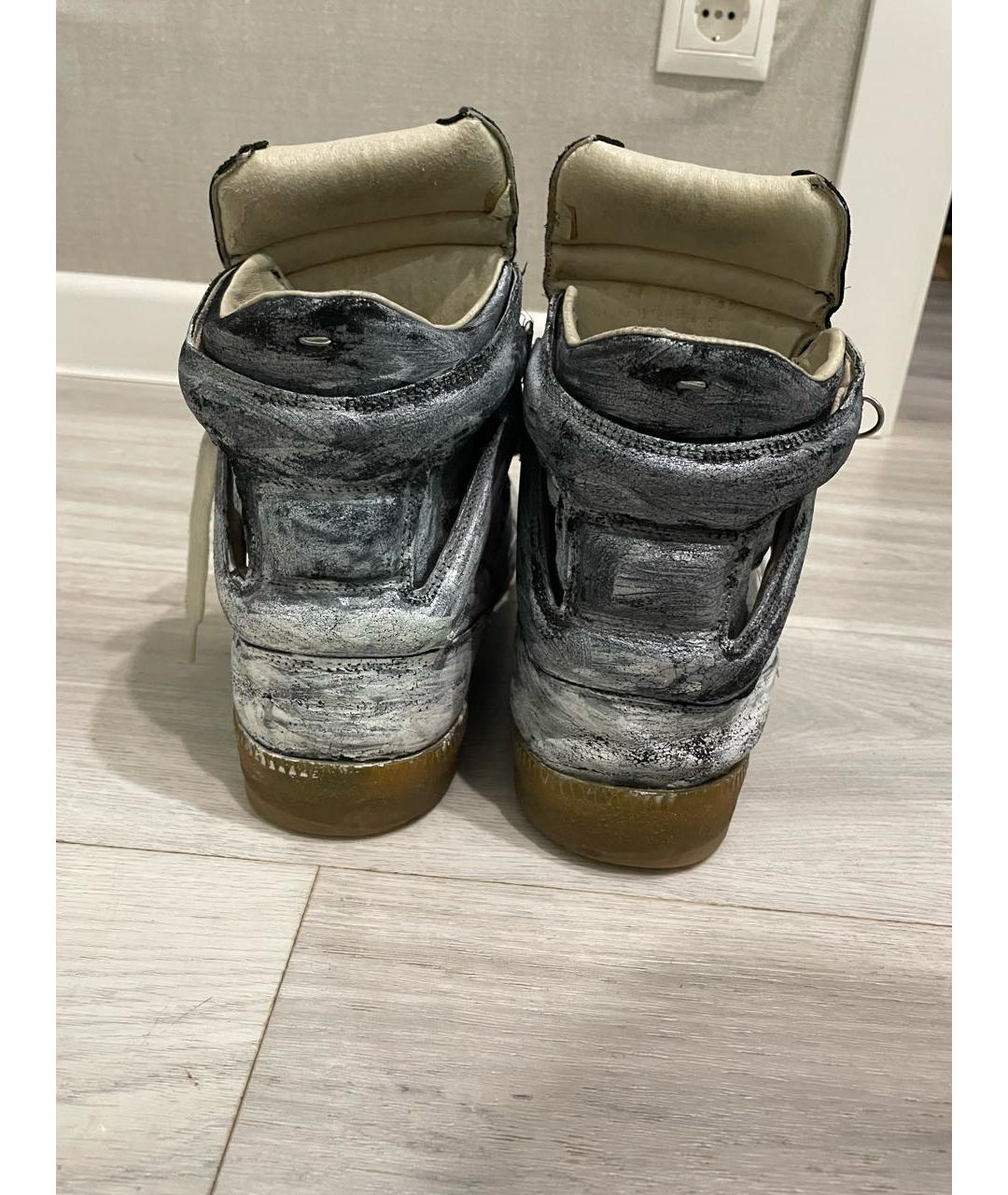 MAISON MARGIELA Белые кожаные высокие кроссовки / кеды, фото 4