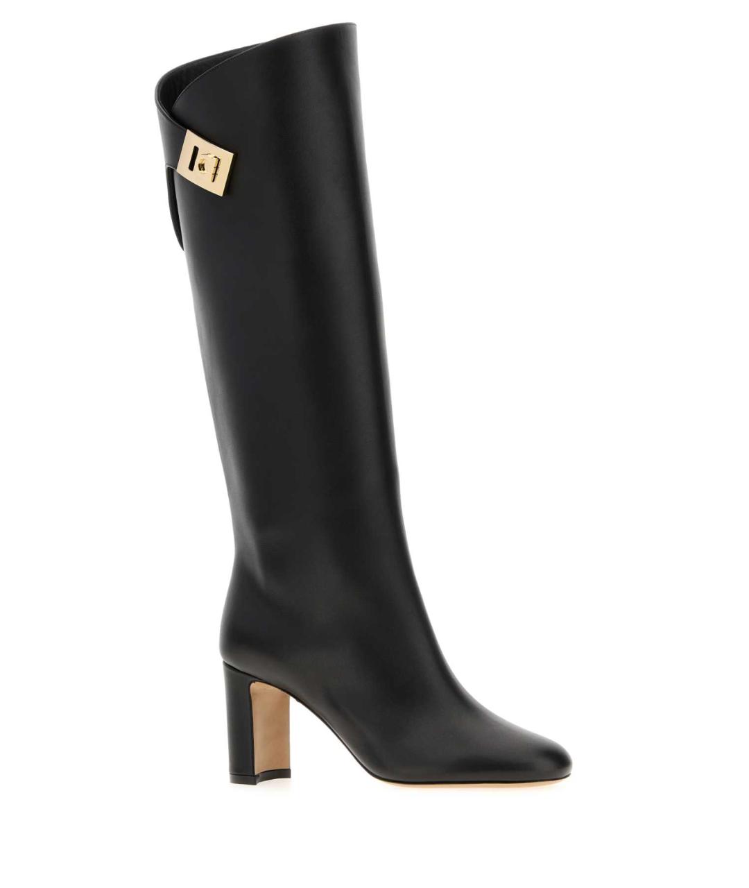 FERRAGAMO Черные кожаные сапоги, фото 2