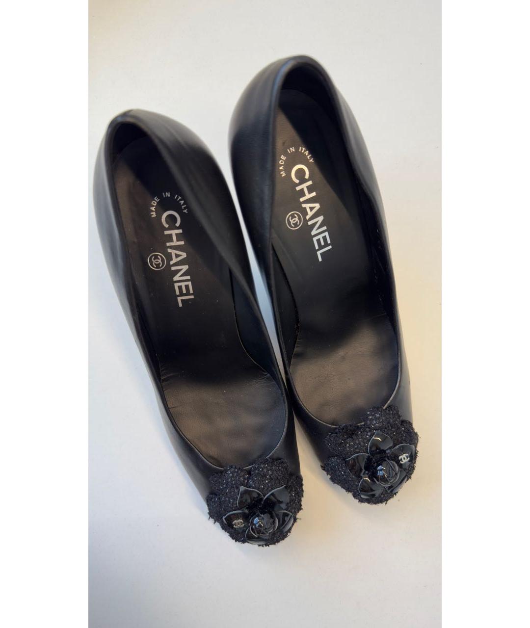 CHANEL Черные кожаные туфли, фото 3