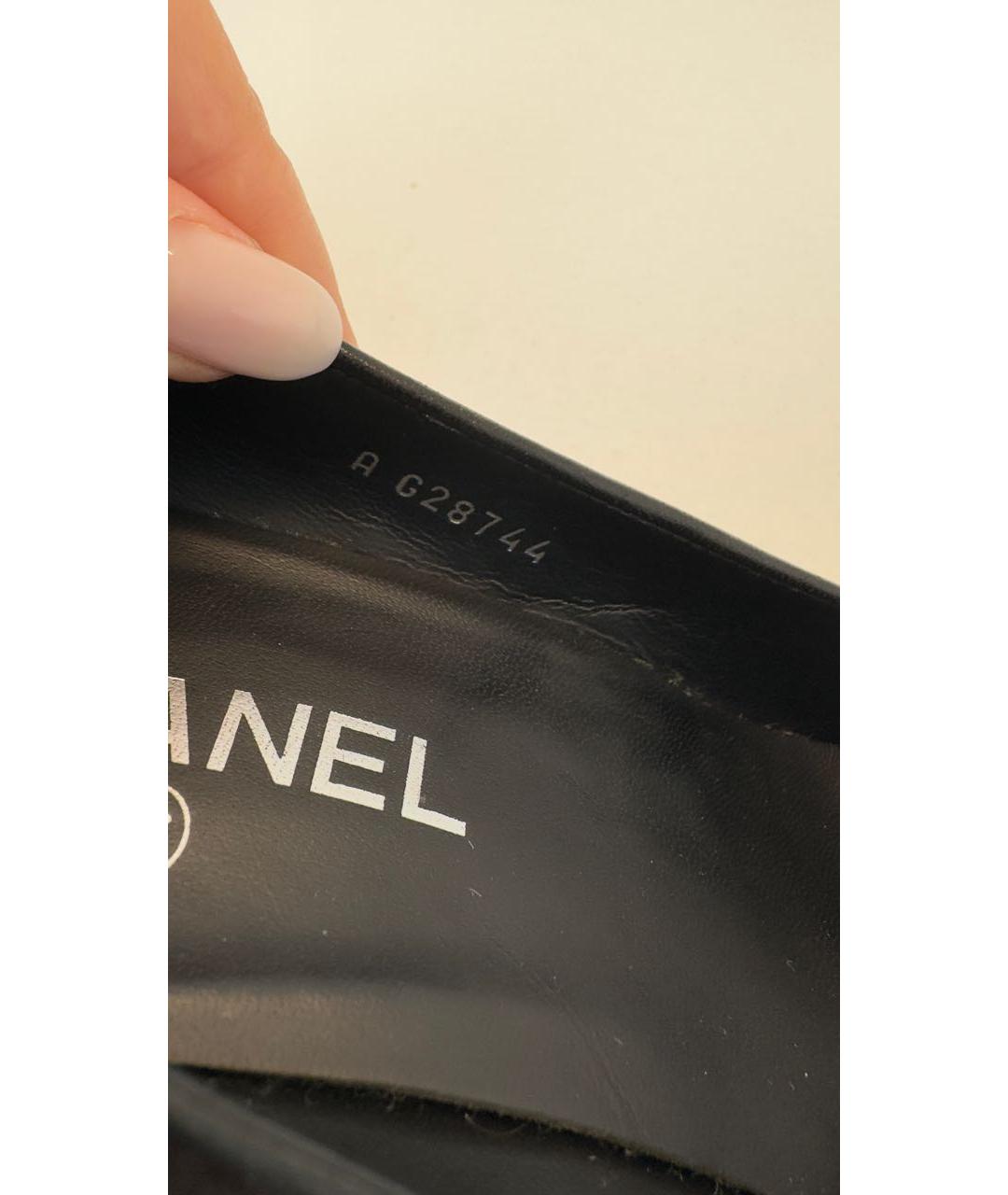 CHANEL Черные кожаные туфли, фото 6