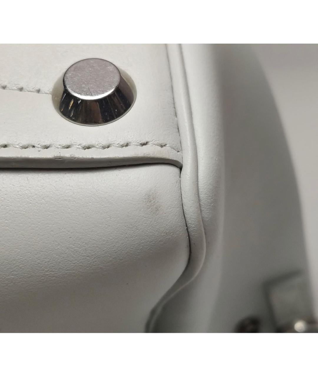 BALENCIAGA Белая кожаная сумка тоут, фото 7