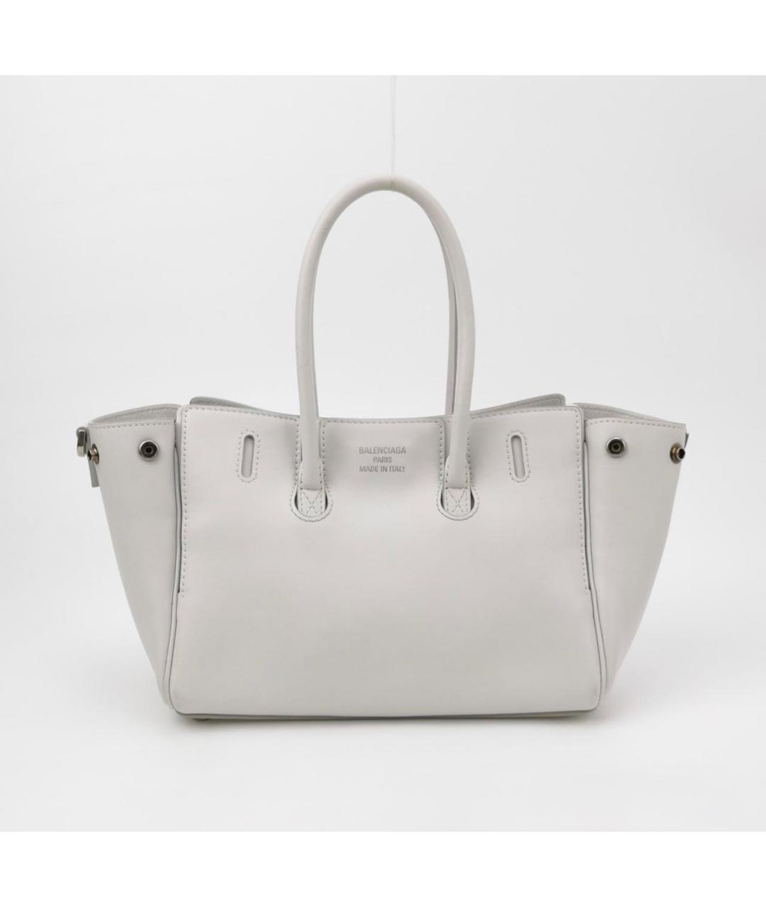 BALENCIAGA Белая кожаная сумка тоут, фото 3