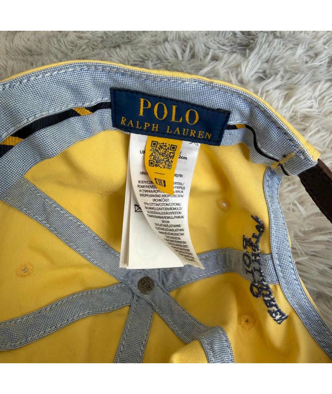 POLO RALPH LAUREN Желтая хлопковая кепка/бейсболка, фото 7