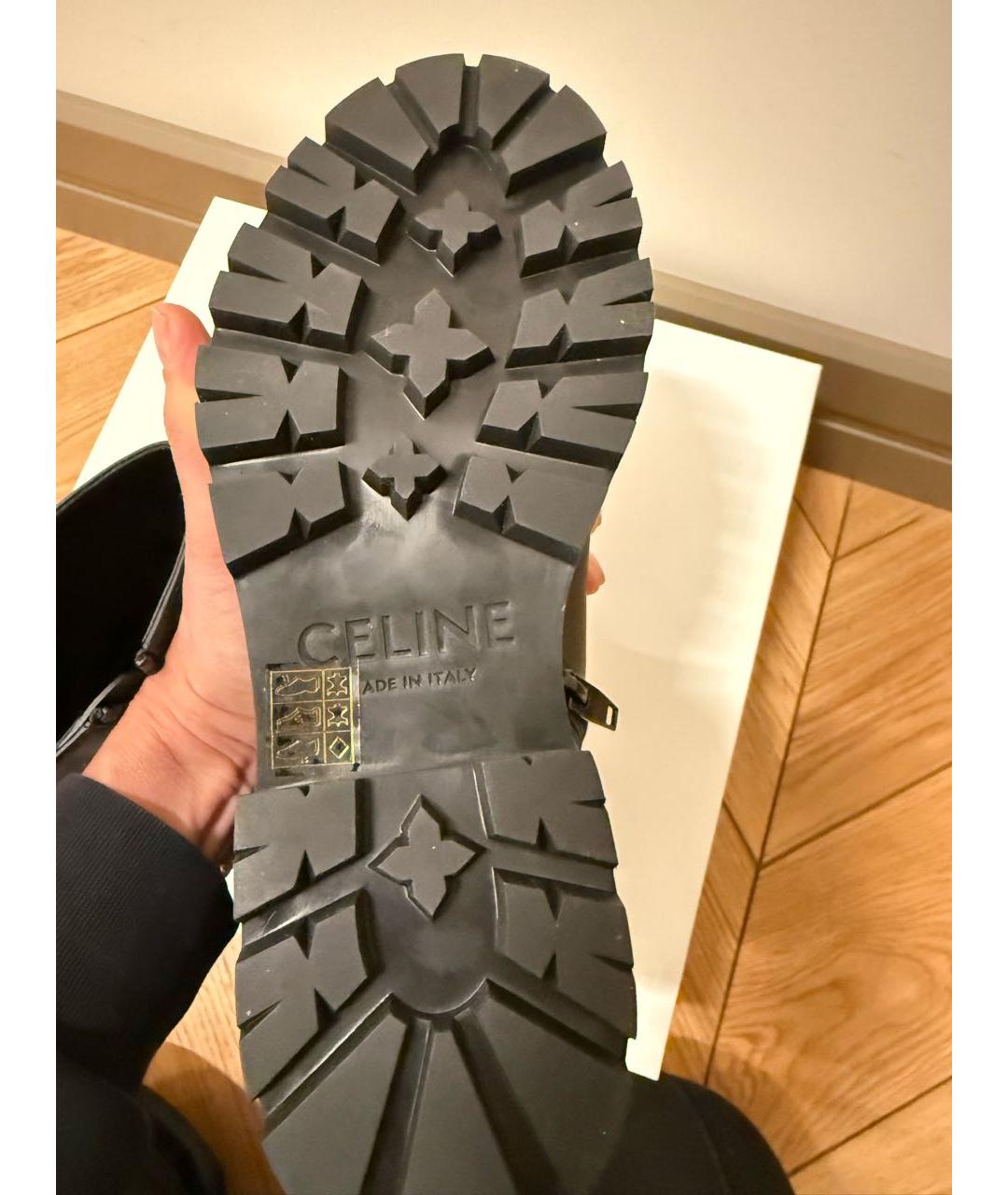 CELINE Черные кожаные ботинки, фото 7