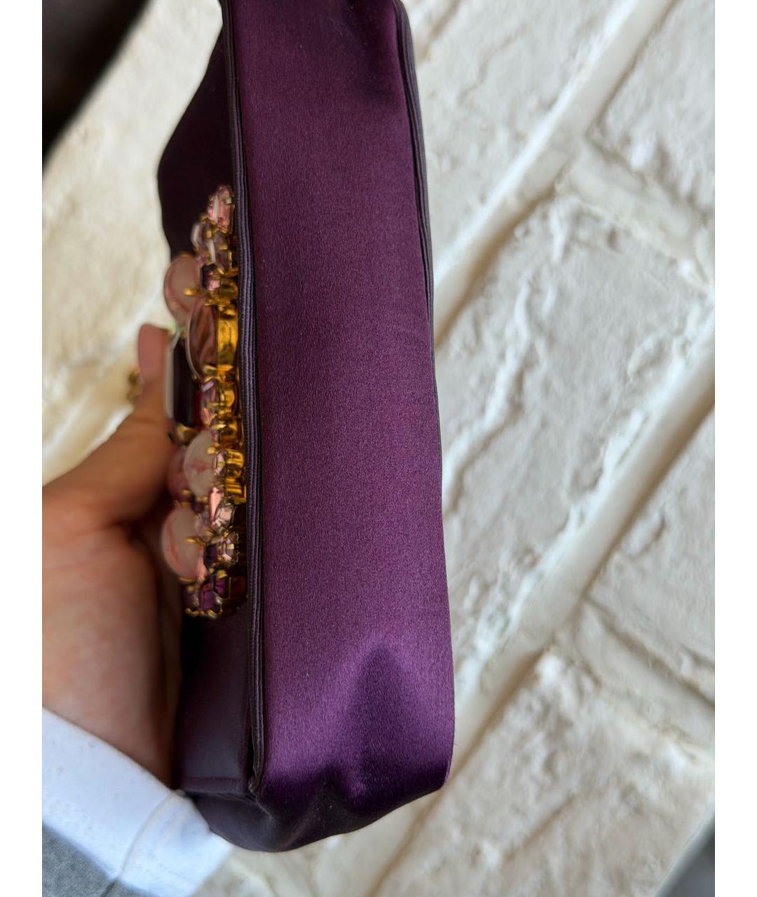 DOLCE&GABBANA Фиолетовая шелковая сумка через плечо, фото 2