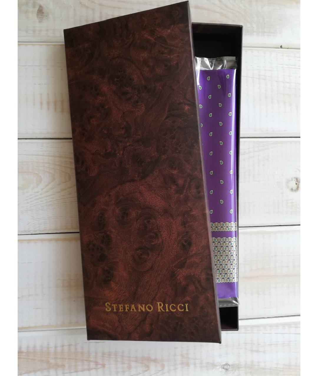 STEFANO RICCI Фиолетовый шелковый платок, фото 3