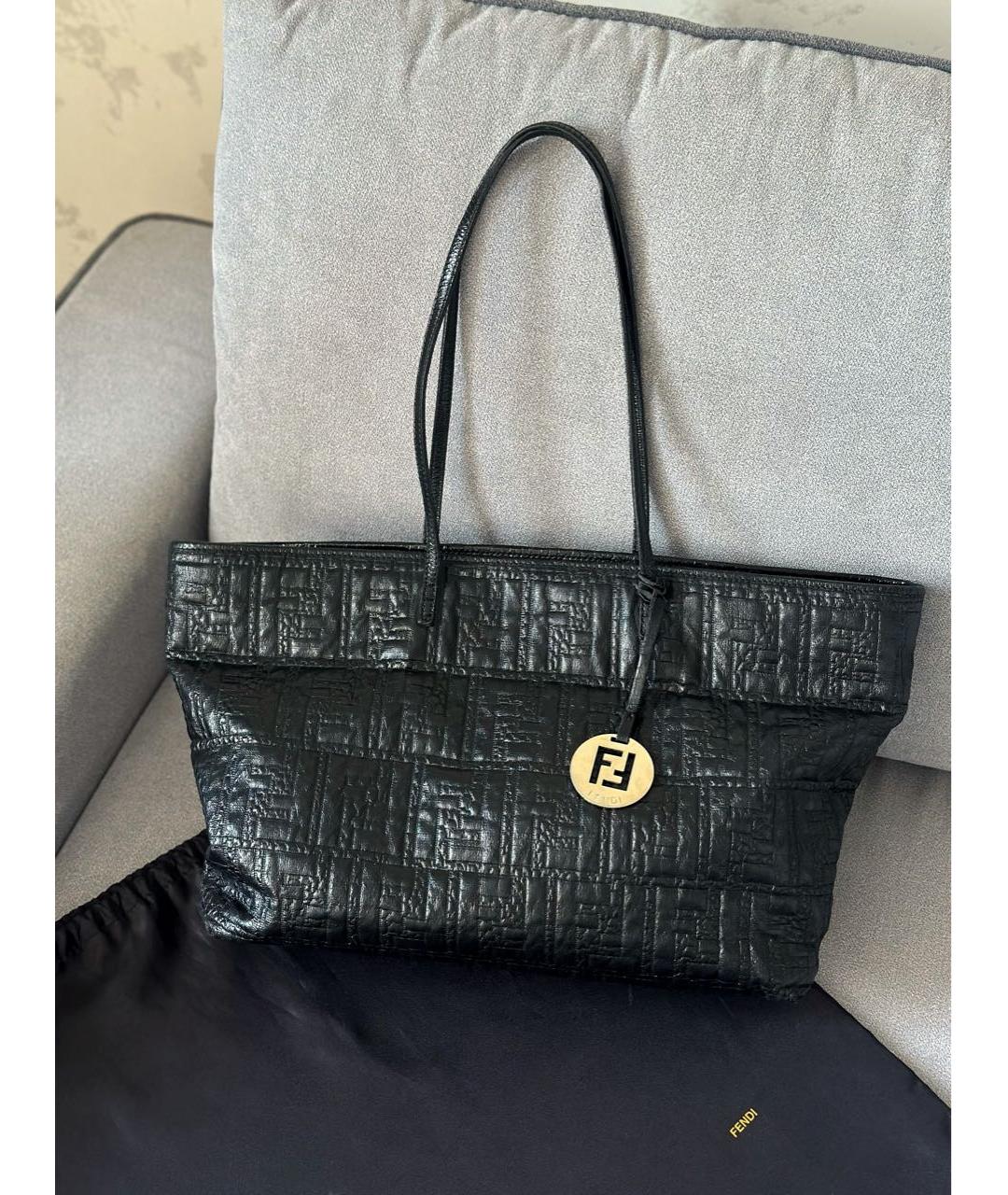 FENDI Черная сумка тоут, фото 2