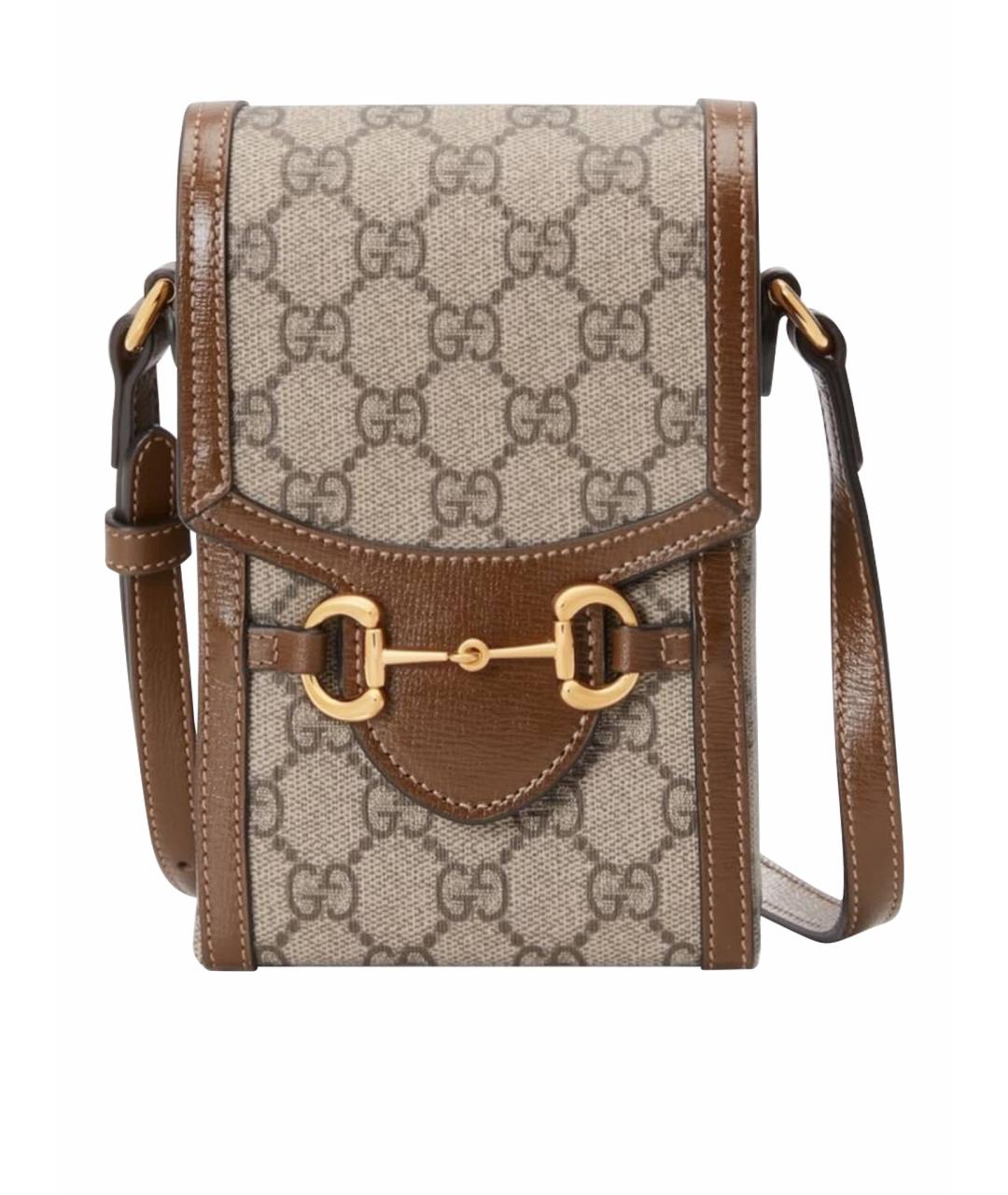 GUCCI Коричневая кожаная сумка через плечо, фото 1