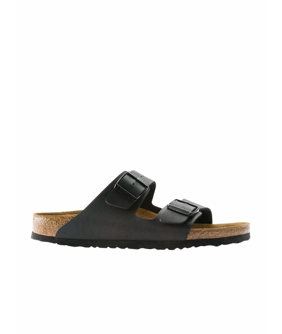 BIRKENSTOCK Черные кожаные сандалии, фото 1