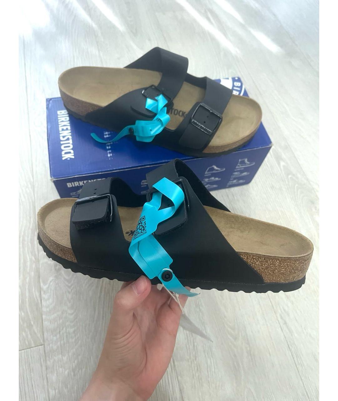 BIRKENSTOCK Черные кожаные сандалии, фото 5