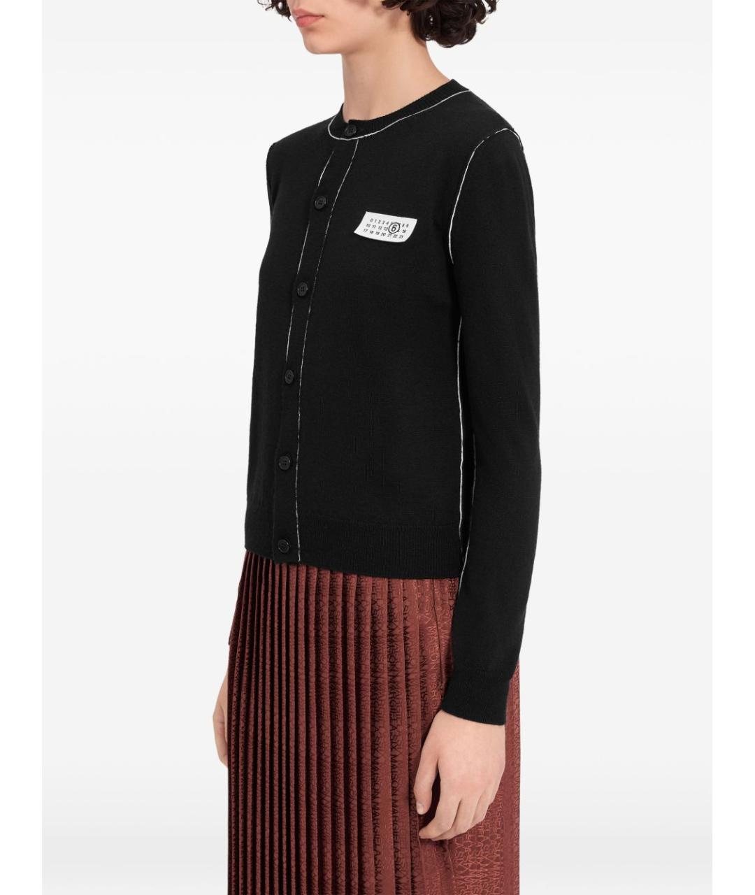 MM6 MAISON MARGIELA Черный шерстяной кардиган, фото 2