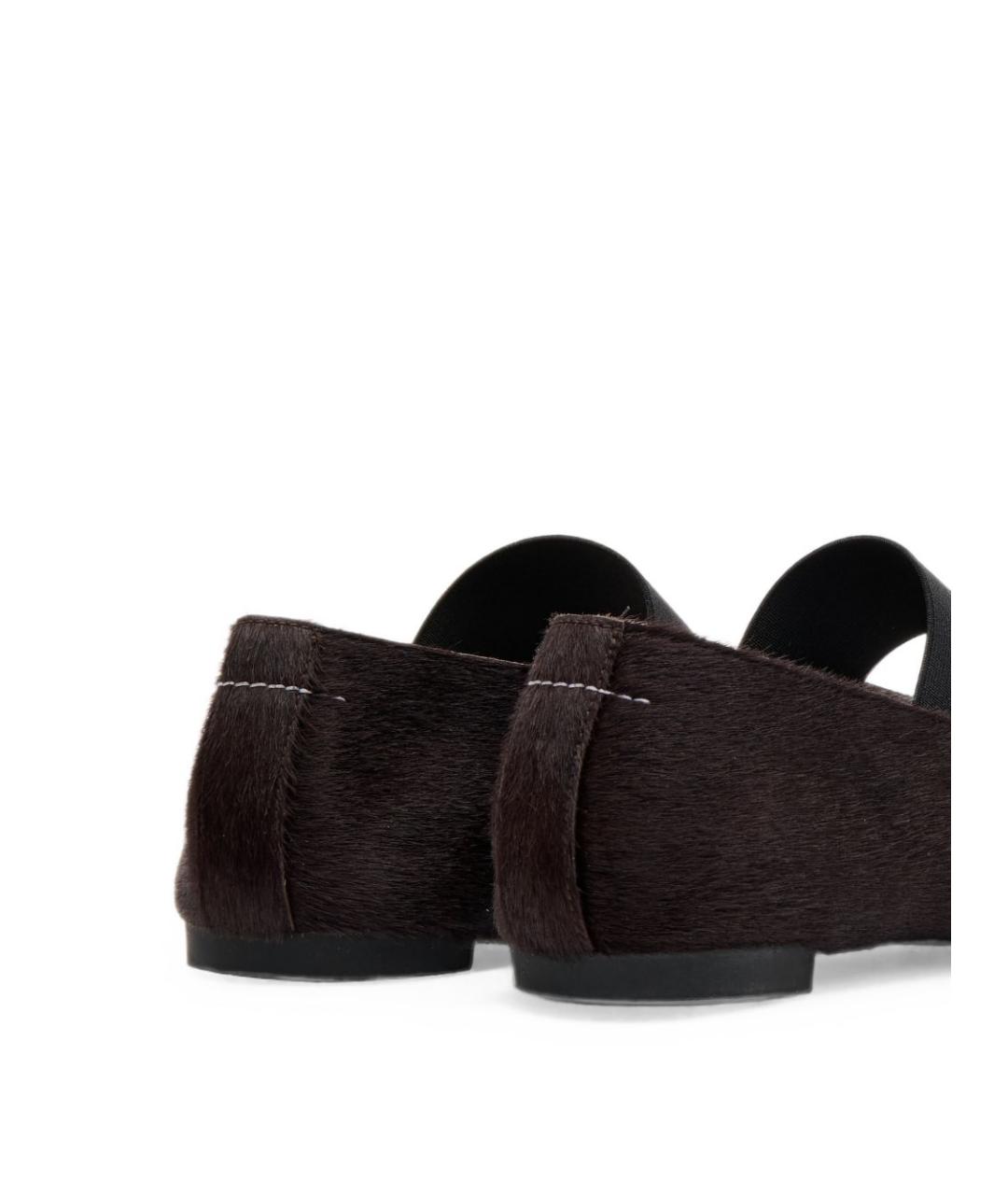 MM6 MAISON MARGIELA Коричневые кожаные балетки, фото 3