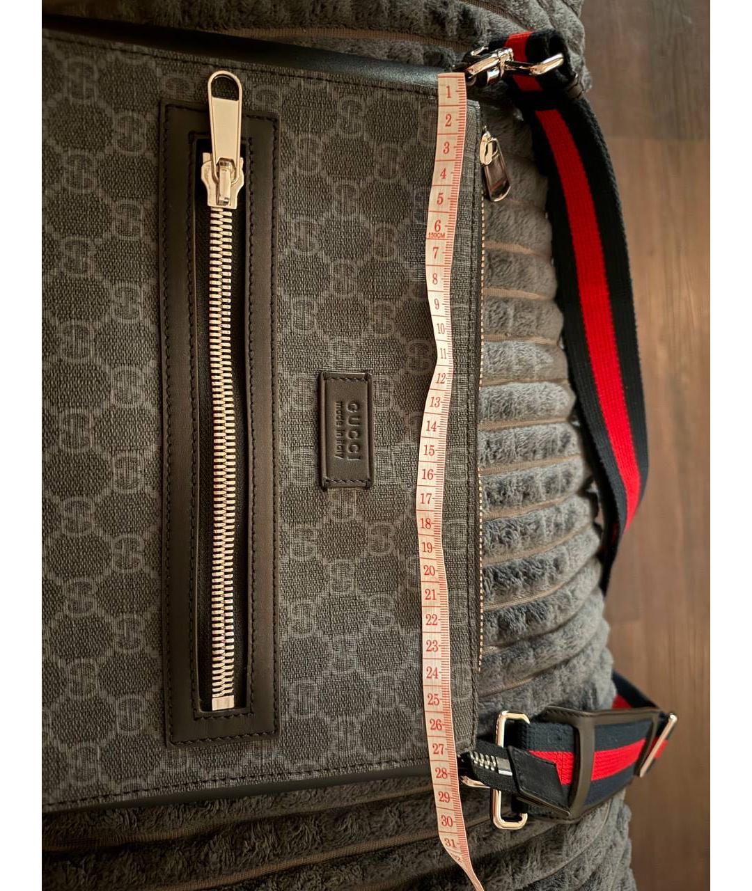 GUCCI Темно-синяя сумка на плечо из канвы, фото 3