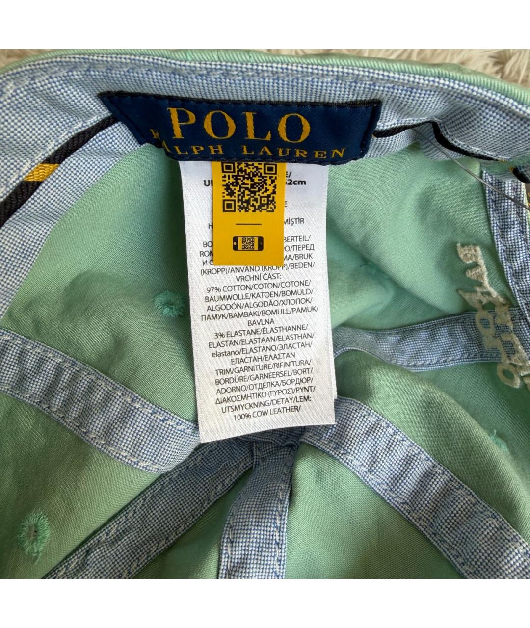 POLO RALPH LAUREN Зеленая хлопковая кепка/бейсболка, фото 7
