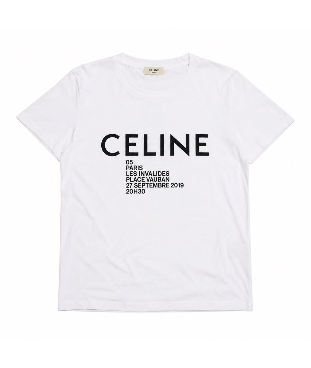 CELINE Белая хлопковая футболка, фото 9