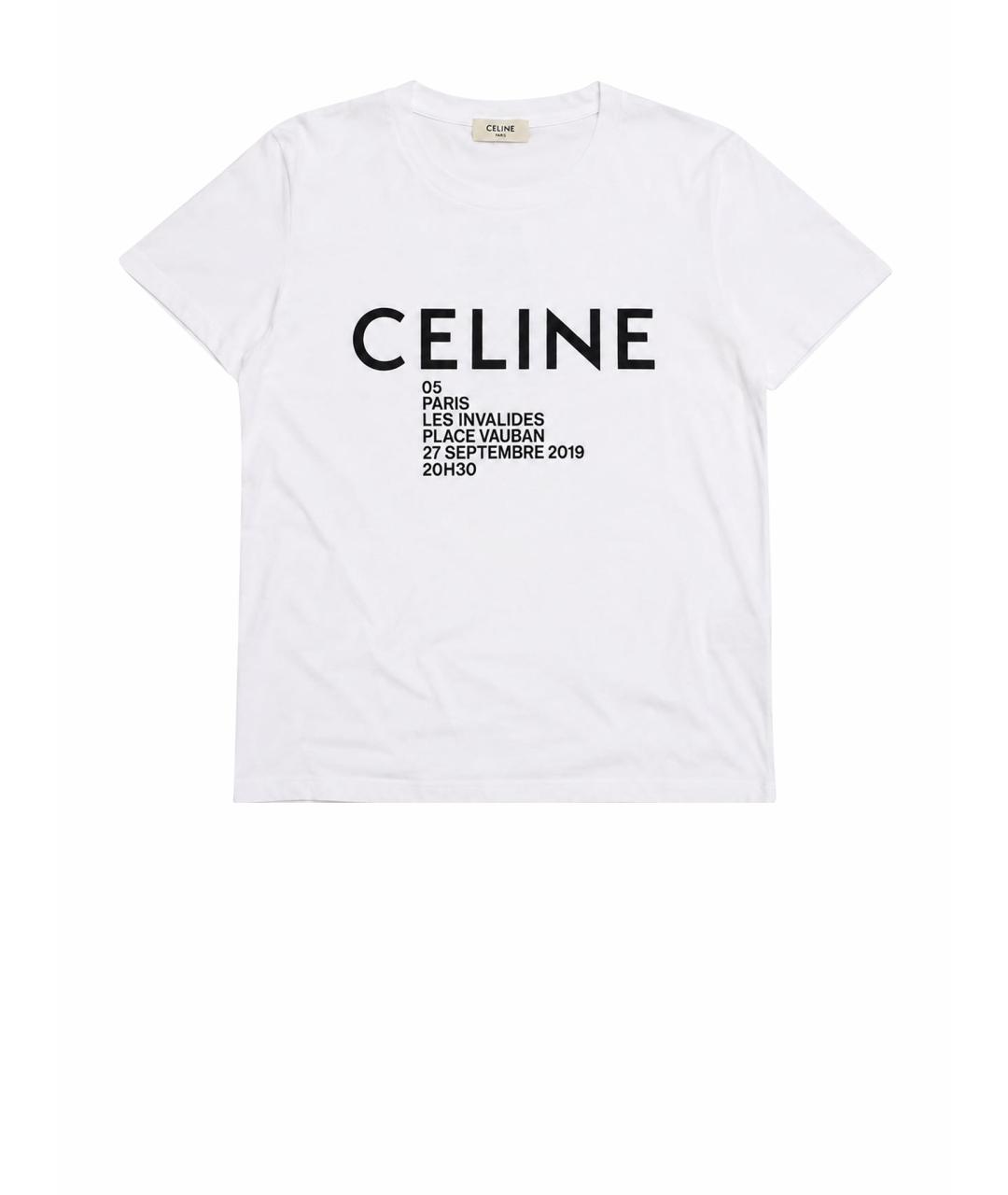 CELINE Белая хлопковая футболка, фото 1