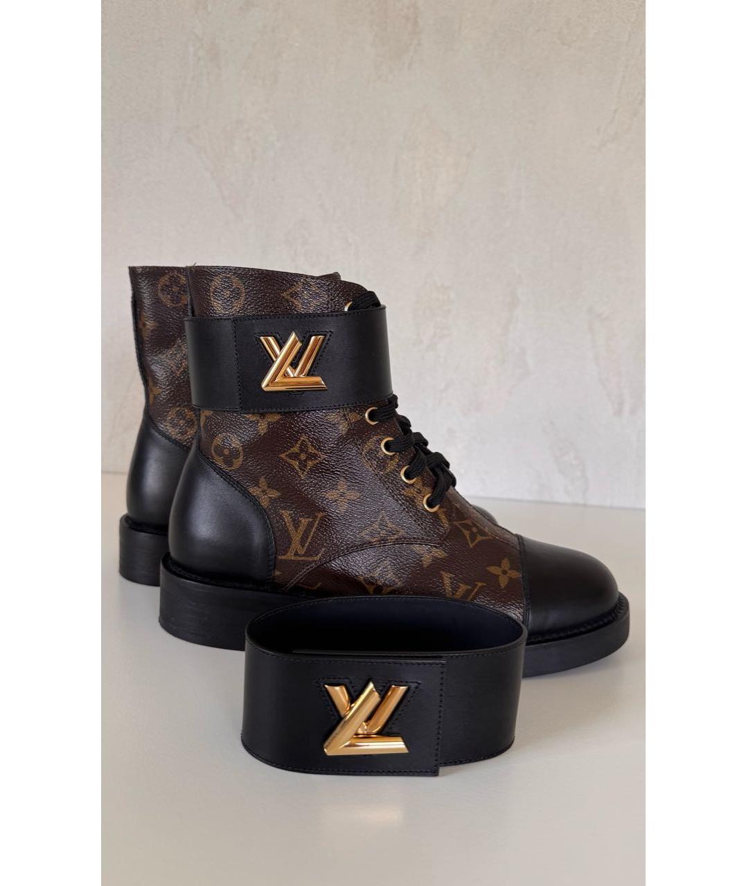 LOUIS VUITTON Черные кожаные ботинки, фото 6