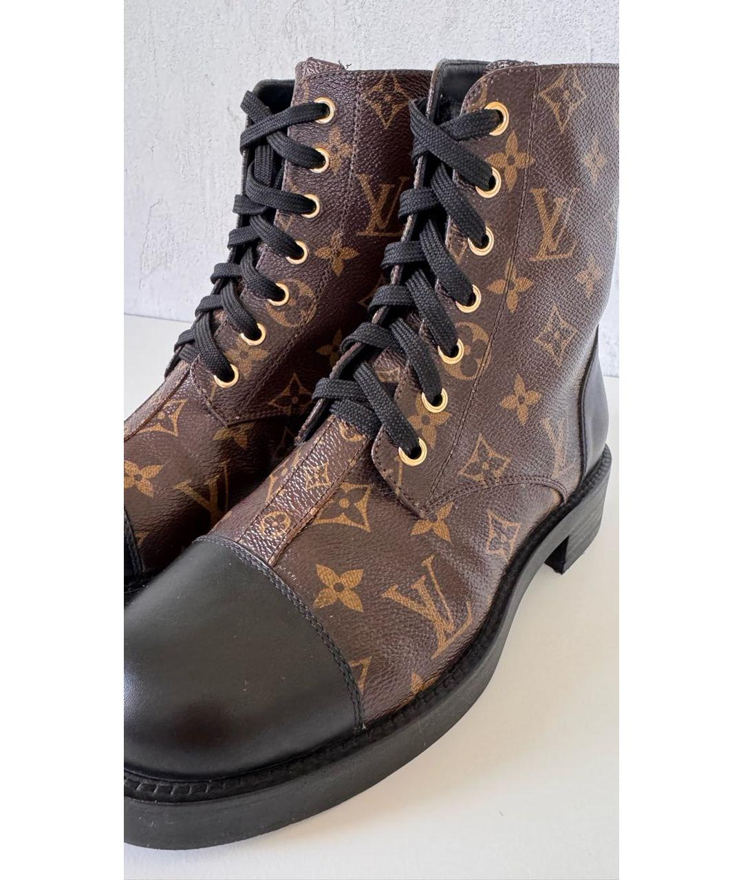 LOUIS VUITTON Черные кожаные ботинки, фото 5