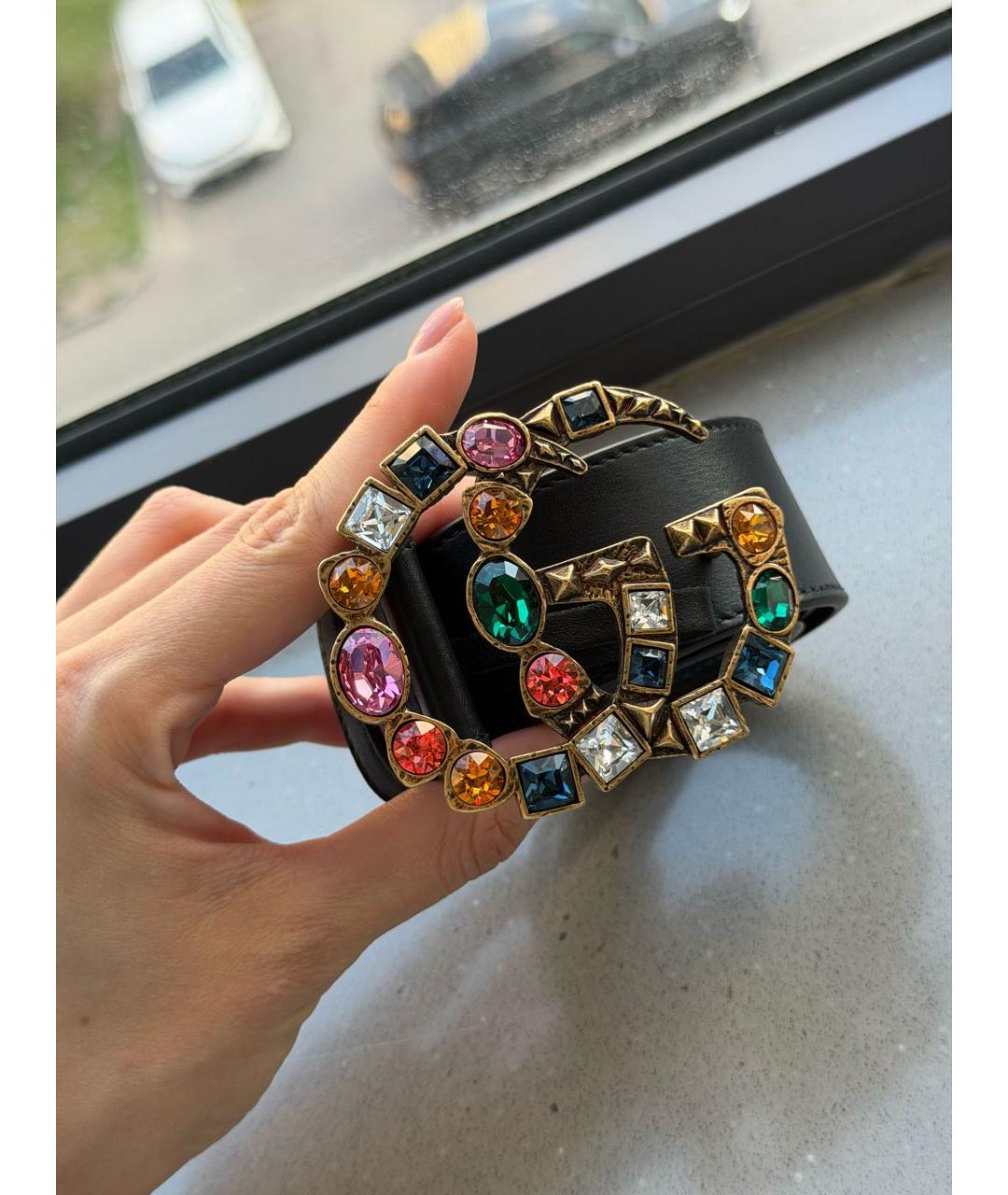 GUCCI Черный кожаный ремень, фото 4