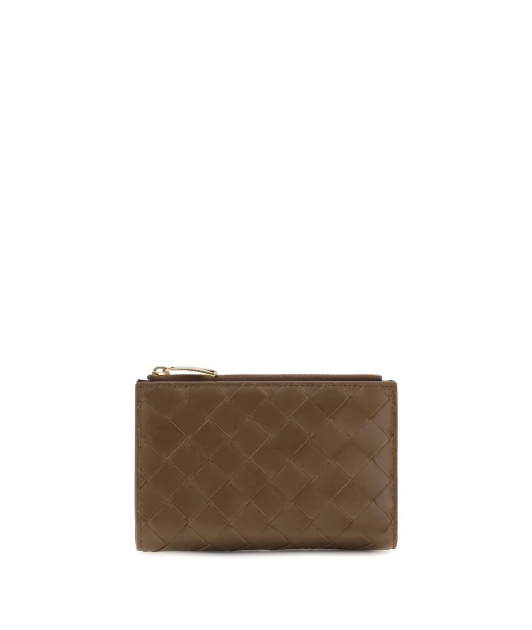 BOTTEGA VENETA Коричневый кожаный кошелек, фото 1