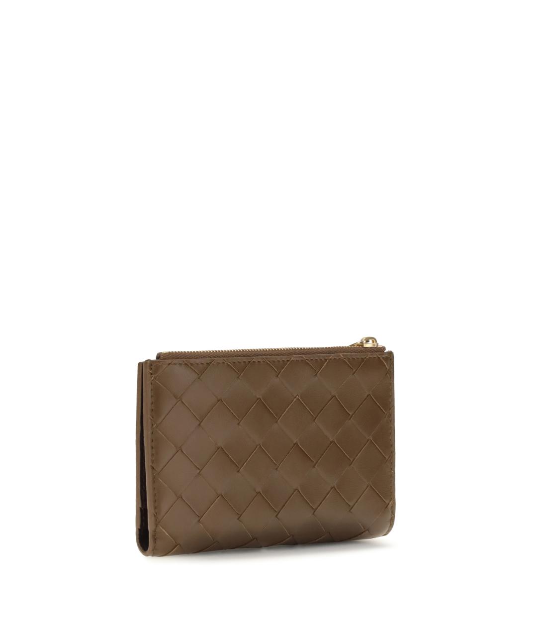 BOTTEGA VENETA Коричневый кожаный кошелек, фото 2